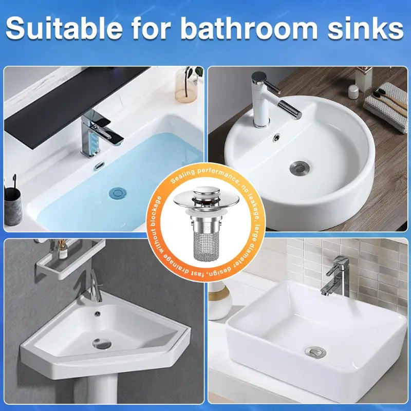 3-in-1 Kitchen & Bathroom Sink Stopper