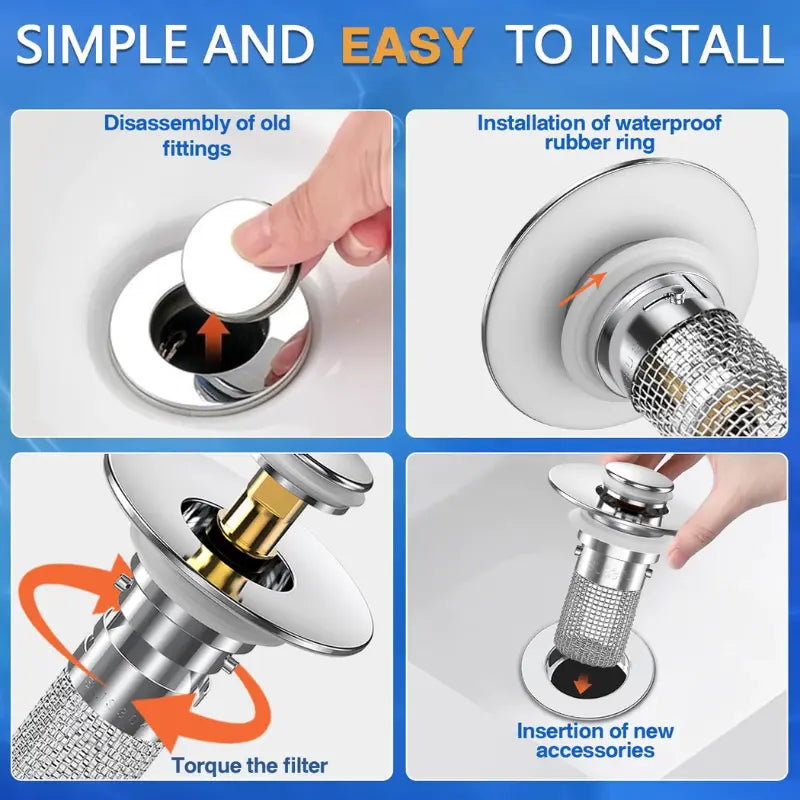 3-in-1 Kitchen & Bathroom Sink Stopper